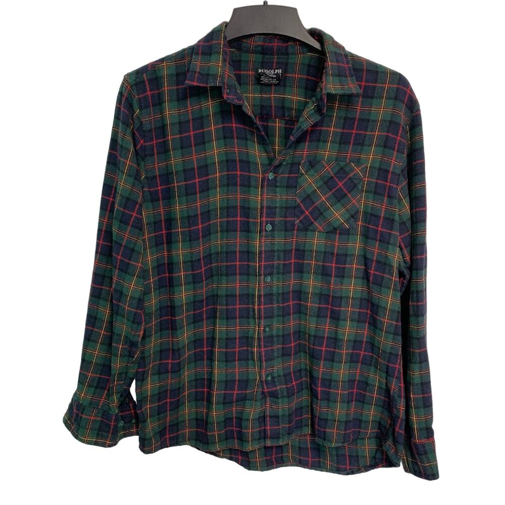 Rudolph Sportswear Men's Vintage Plaid Flannel Cotton Blend Size Large